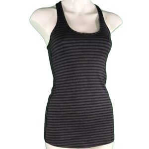 Lululemon Black and Gray Striped Women's Tank Top